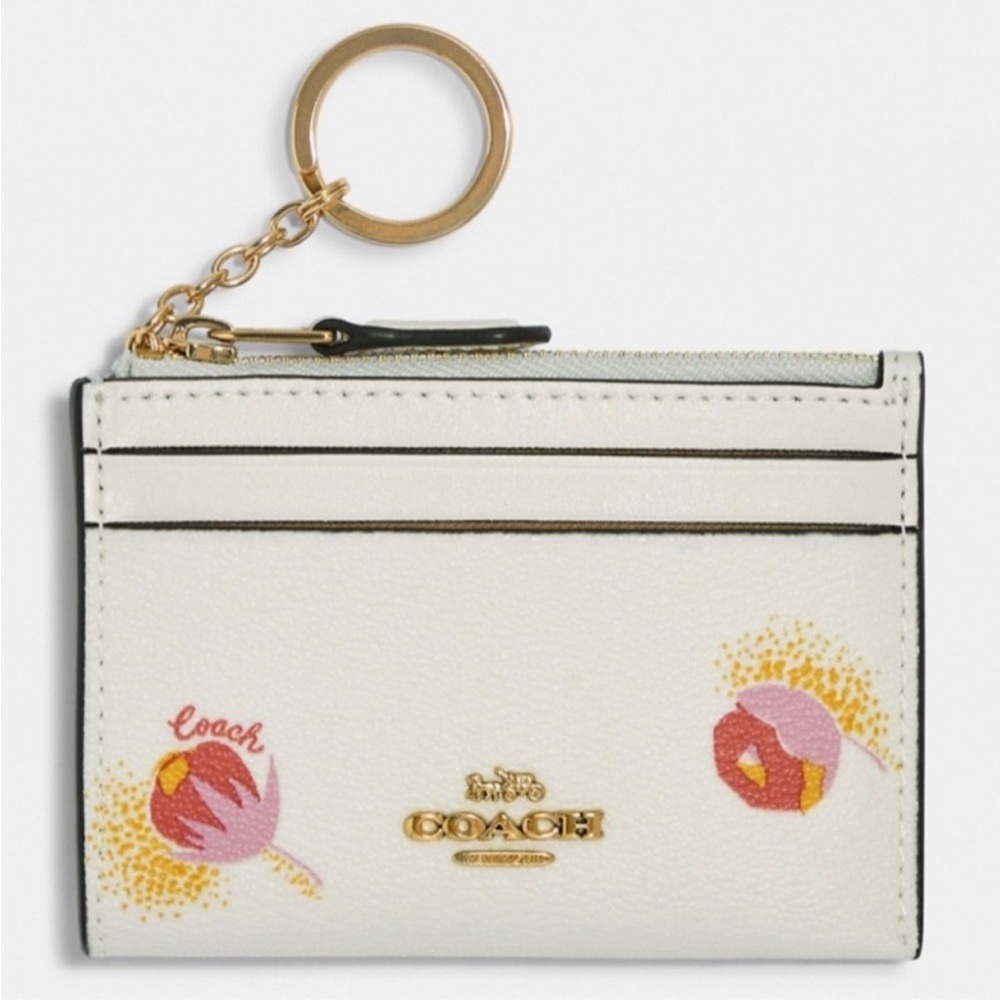 Coach Mini Skinny ID Case Small Wallet With Pop Floral Print